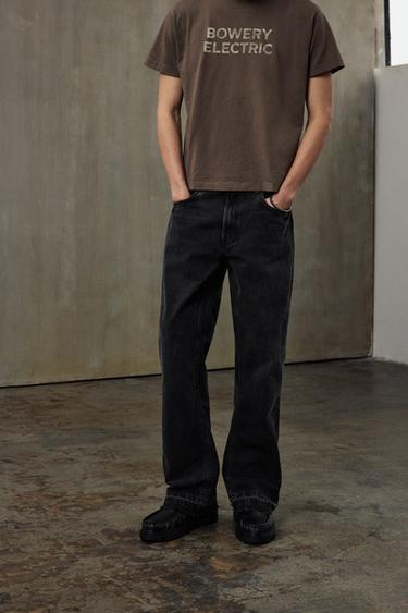 RIPPED FLARE FIT JEANS - Charcoal by Zara