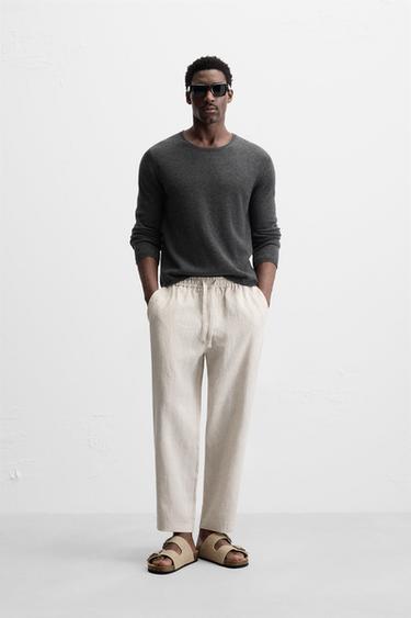 LINEN TROUSERS - Light beige by Zara