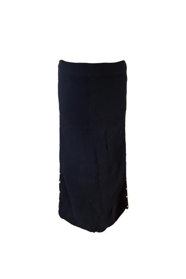 BLACK STUDDED KNIT SKIRT