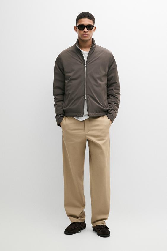 Zara Lightweight quilted bomber jacket - Hunter green - Image 0