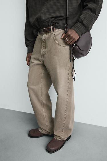 LOOSE FIT JEANS - ecru/khaki by Zara - Image 4