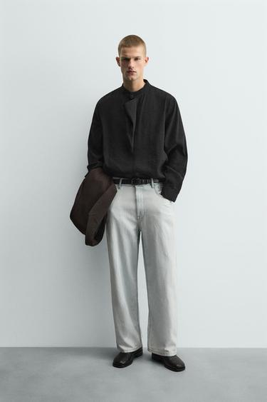 CAMISA POLO FLUIDA - Negro de Zara - Imagen 0