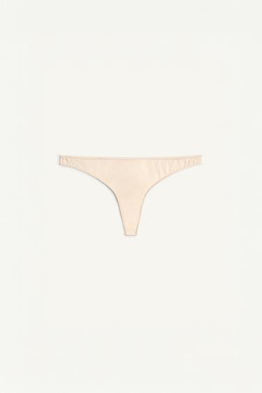 LIMITED EDITION MINIMAL SILK THONG - Pastel pink by Zara