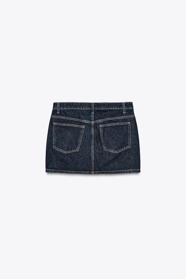 FALDA DENIM TRF CINTURA CRUZADA - Índigo oscuro de Zara
