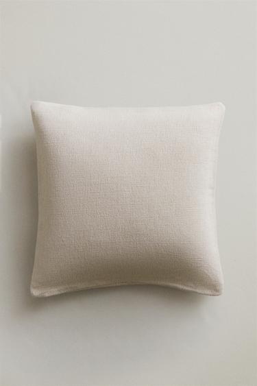 JUTE AND COTTON CUSHION COVER - Light ecru by Zara
