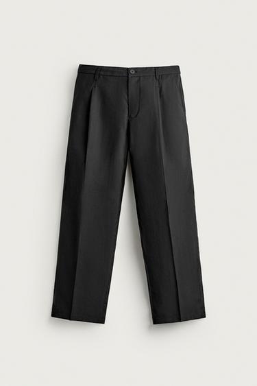 PANTALÓN FLUIDO PLIEGUES - Negro de Zara