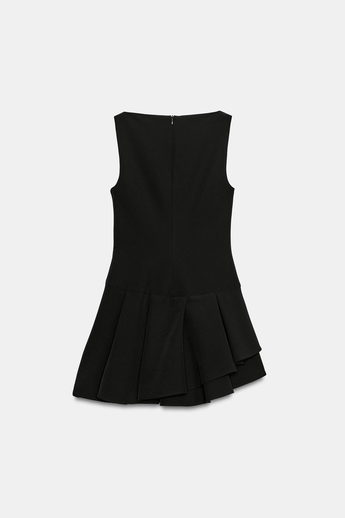 Женское платье Zara Ruffle Mini, цвет: Чёрный — фото 7
