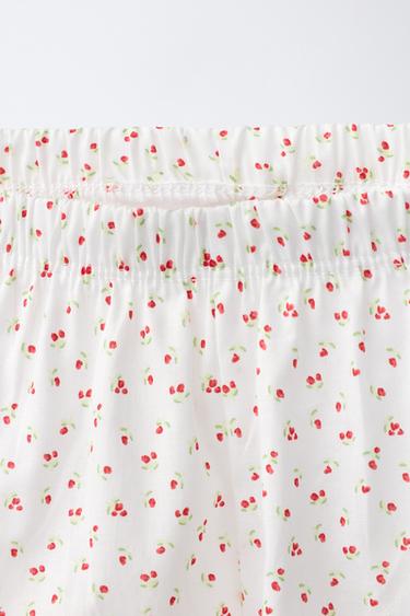 AGES 6-14 / FLORAL TEXT PYJAMAS - White / Red by Zara - Image 7