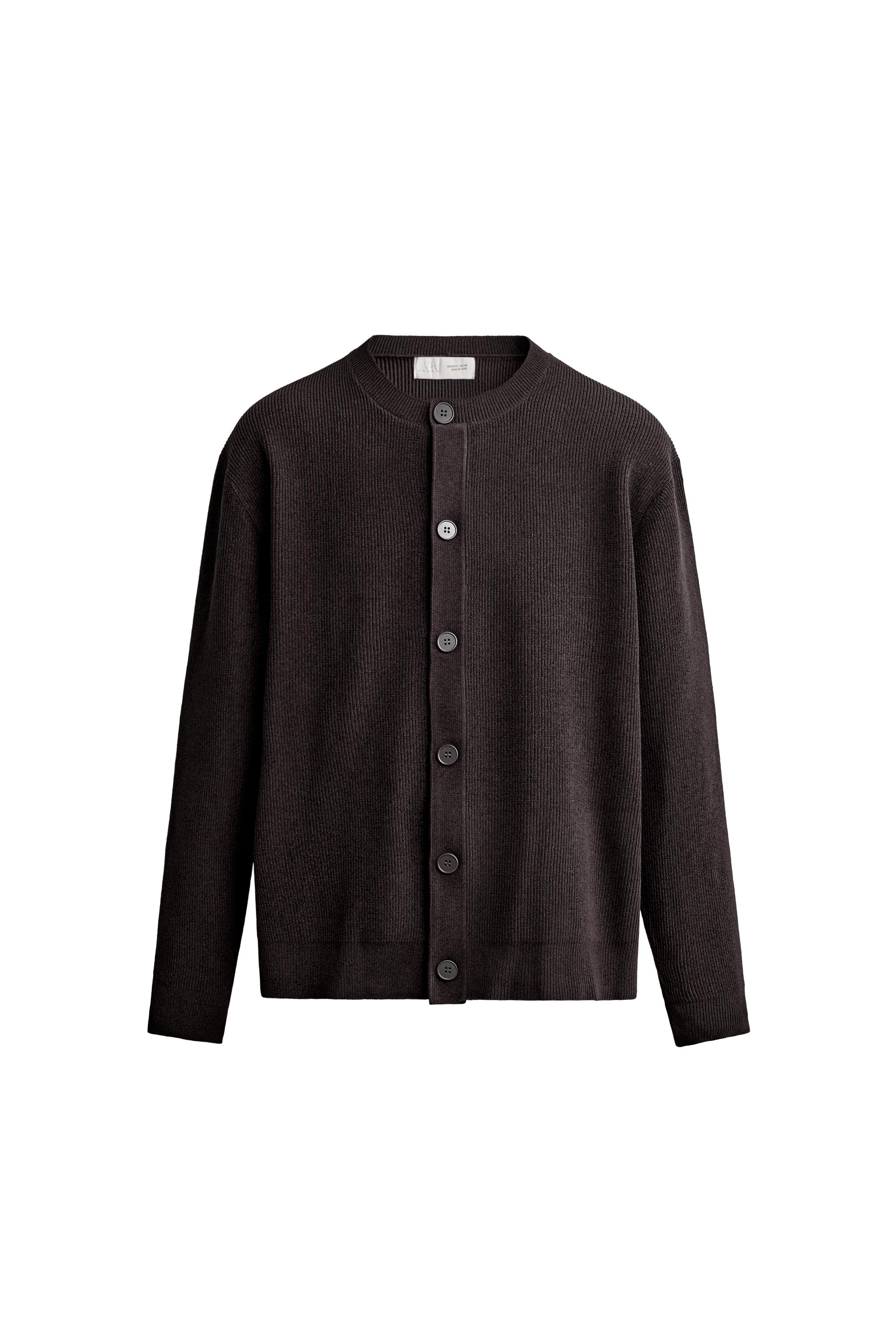 レギュラーフィット シェニールカーディガン - ブラウン | ZARA Japan
