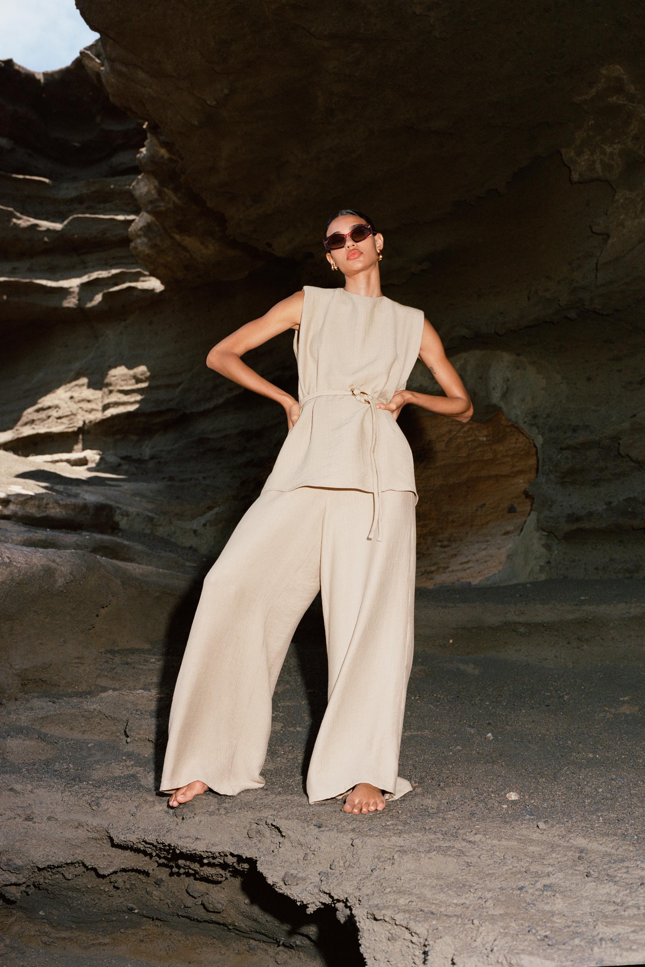 Creased effect jumpsuit zara online