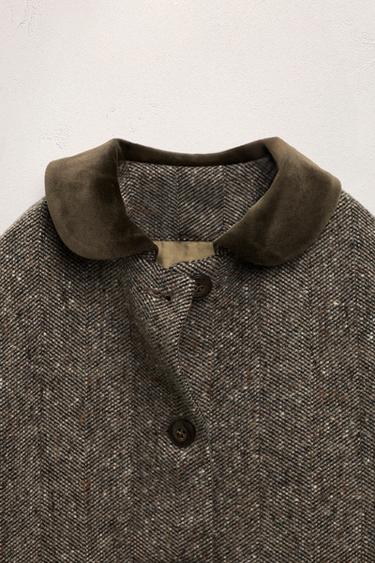 Zara 6-10 YEARS / VELVET COLLAR WOOL COAT LIMITED EDITION - Mink