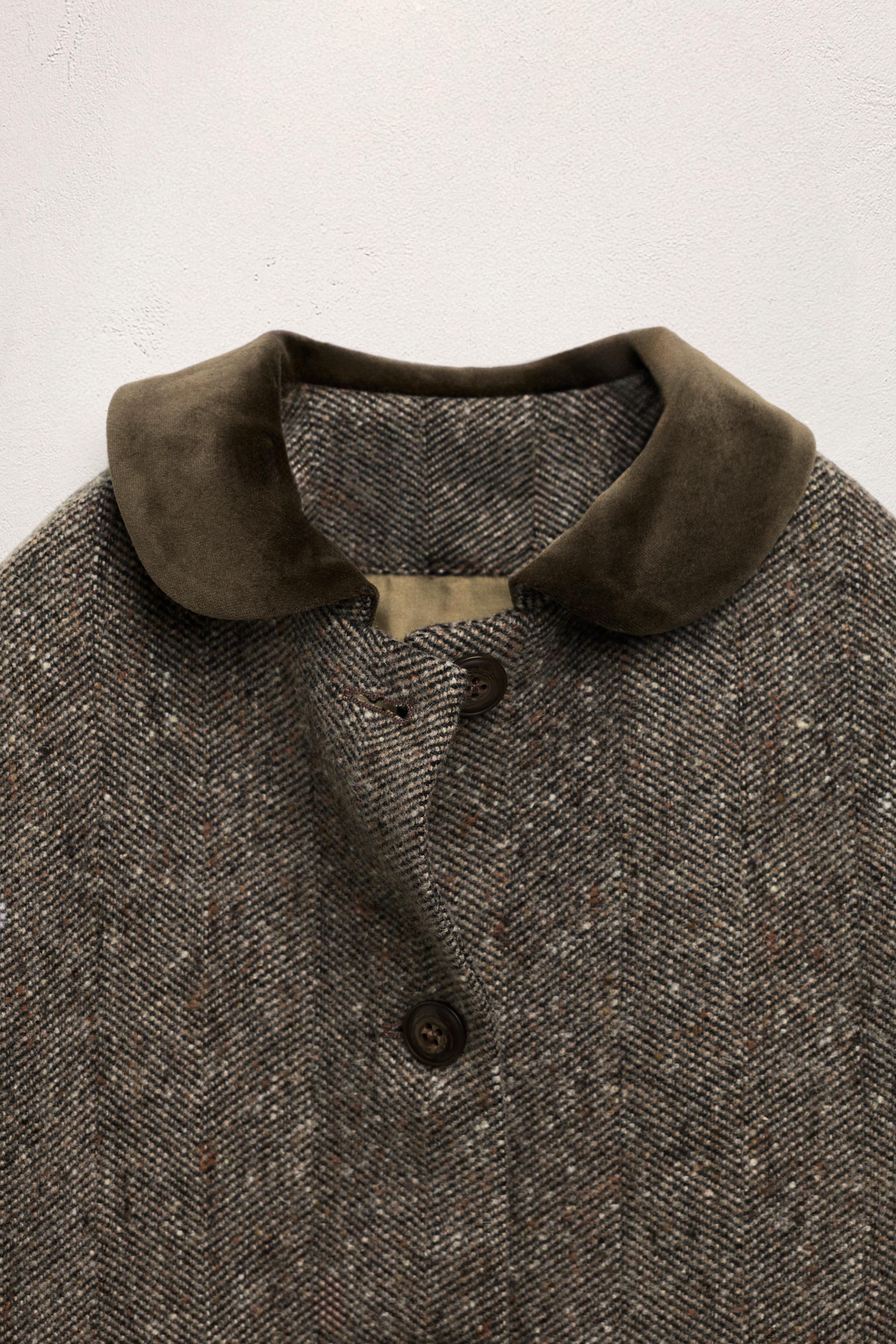 6-10 ANS/ MANTEAU COL CLAUDINE EN VELOURS AVEC LAINE ÉDITION LIMITÉE