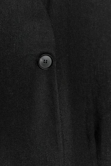 GILET MÉLANGE LIN ZW COLLECTION - Noir de Zara - Image 7