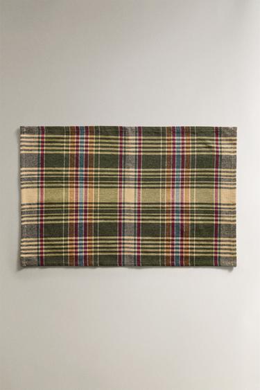 COLOURED CHECK PLACEMAT - Зелений Zara - Зображення 0