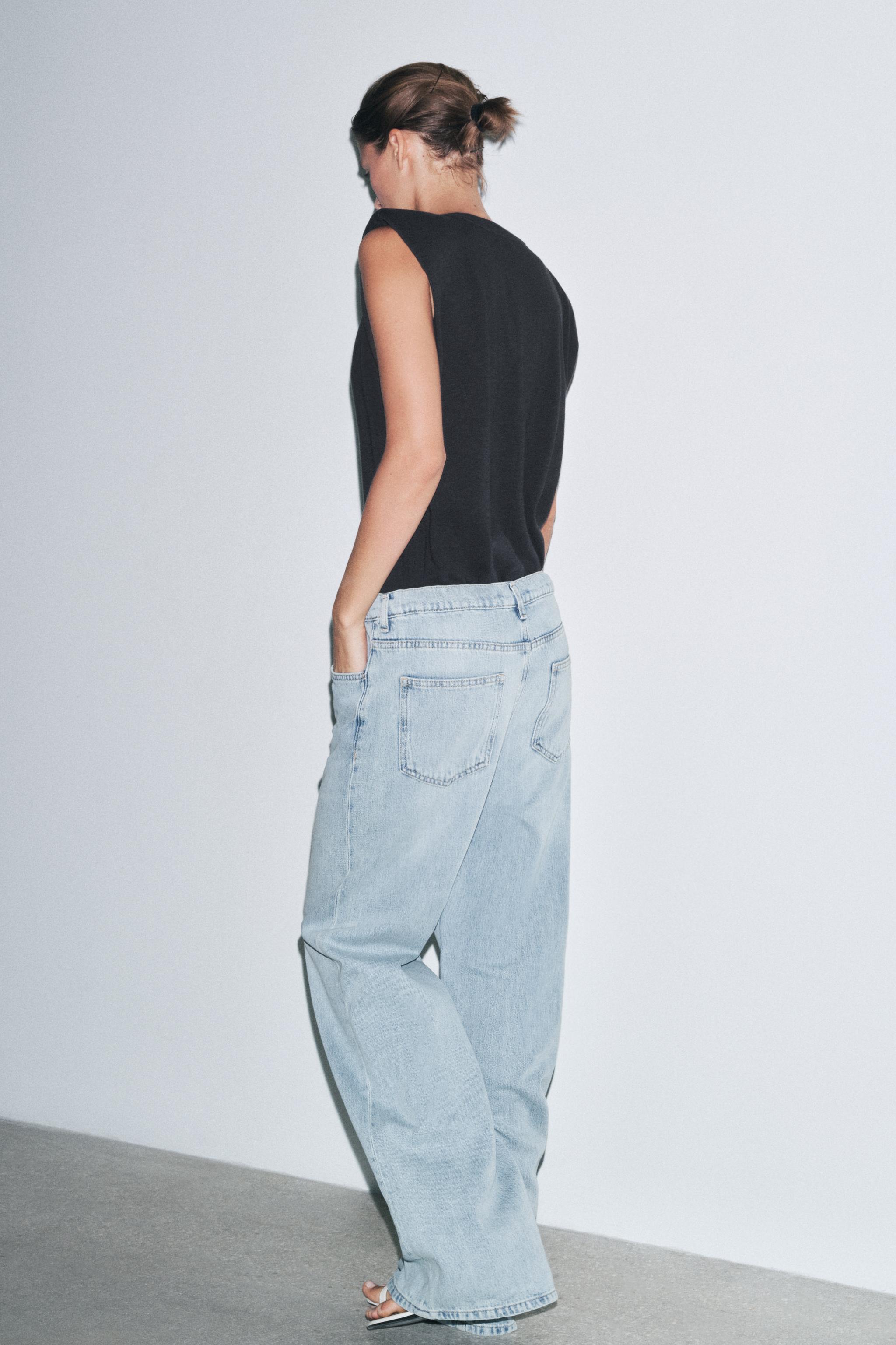 RELAXED MID WAIST JEANS ZW COLLECTION - Light blue | ZARA