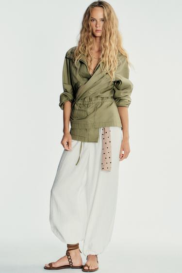 FLOWING BALLOON TROUSERS - Oyster-white by Zara - Image 2