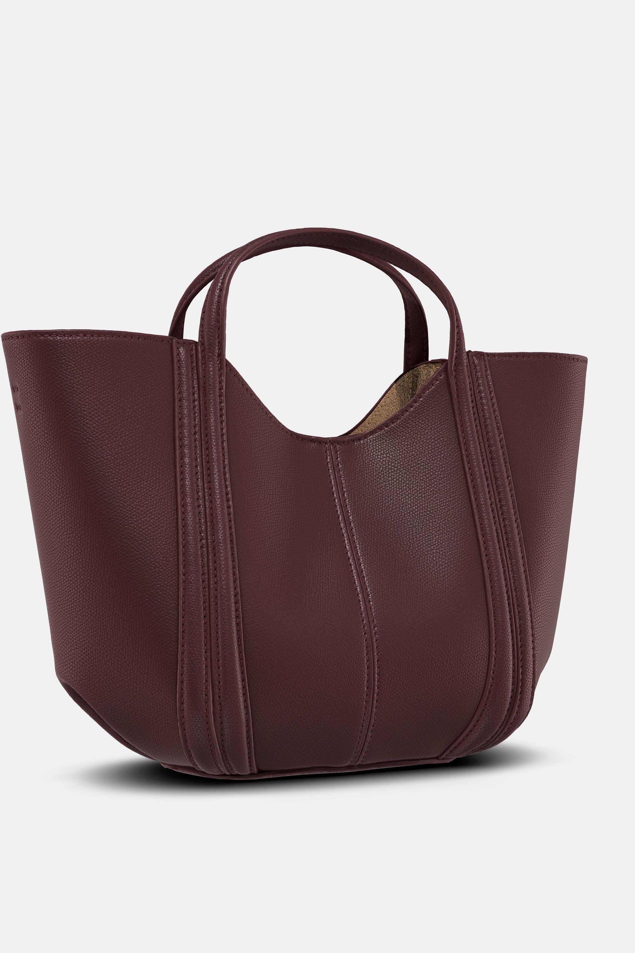 MINI CITY BAG WITH TOPSTITCHING - Burgundy Red by Zara
