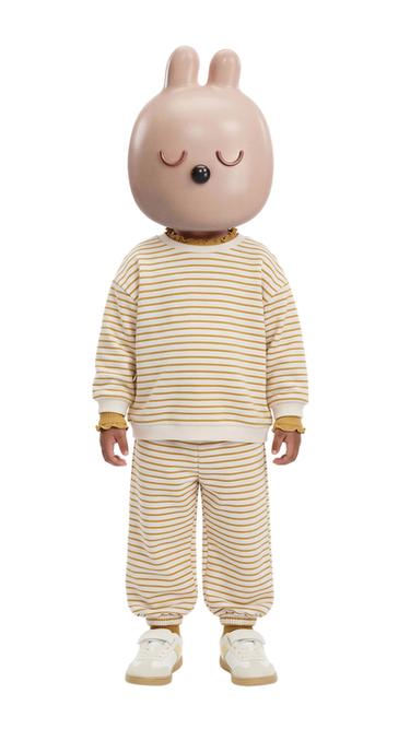 CONJUNTO SUDADERA Y PANTALÓN JOGGER RAYAS - Ocre de Zara