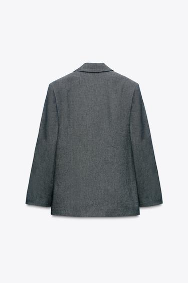 BLAZER DROIT À ÉPAULETTES - Bleu de Zara - Image 1