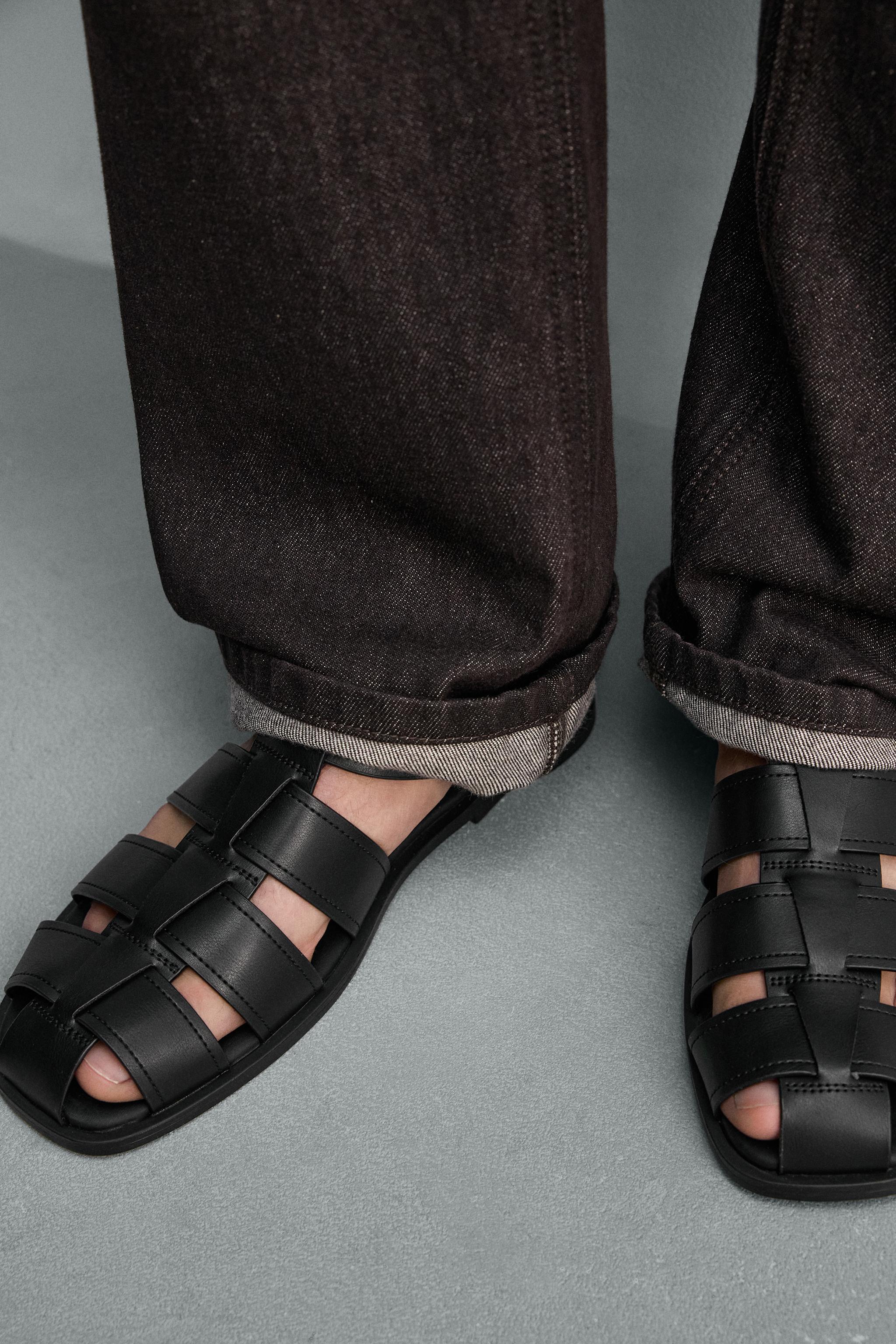 BUCKLED FISHERMAN SANDALS - Black | ZARA United States display picture 2