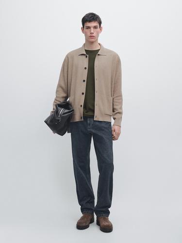 Zara 100% cotton knit cardigan - GREENISH - Image 0