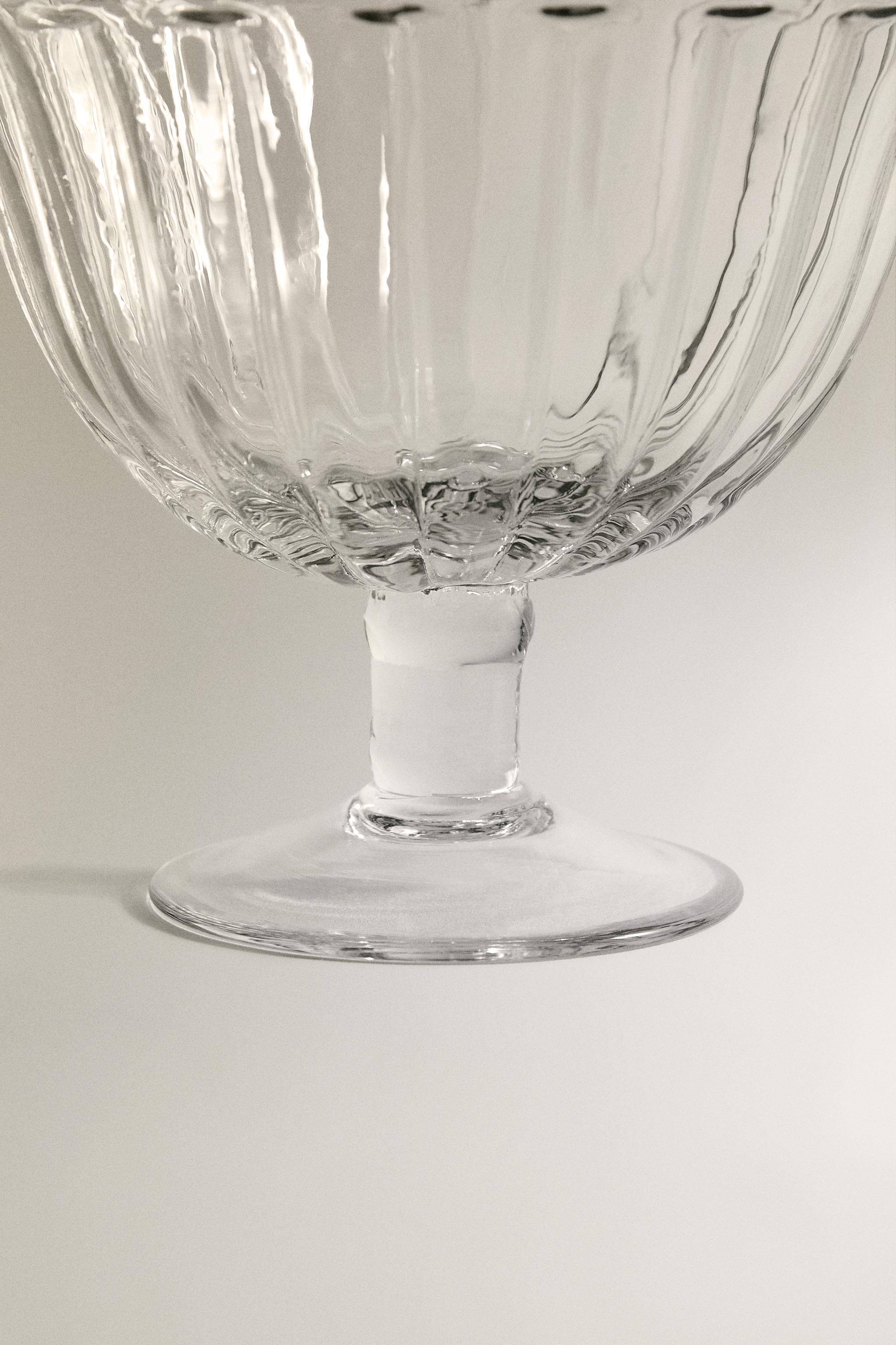 COUPE À DESSERT EN VERRE RAYÉ