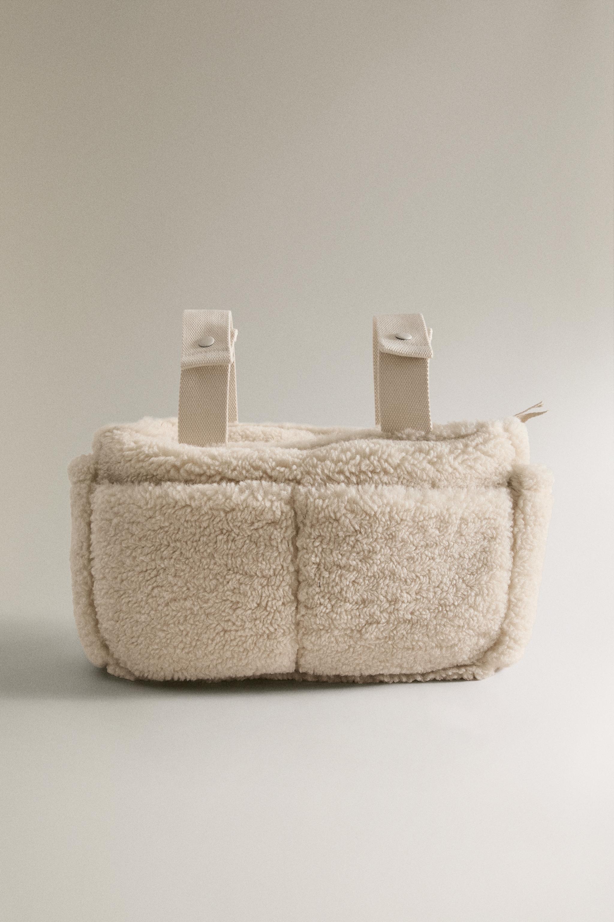 FAUX SHEARLING MATERNITY BAG