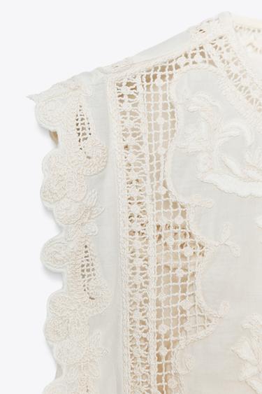CHEMISE PLASTRON À VOLANT ZW COLLECTION - Blanc de Zara - Image 7