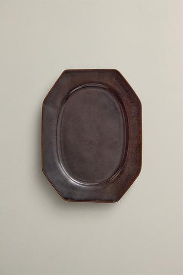 STONEWARE TRAY - Brown by Zara