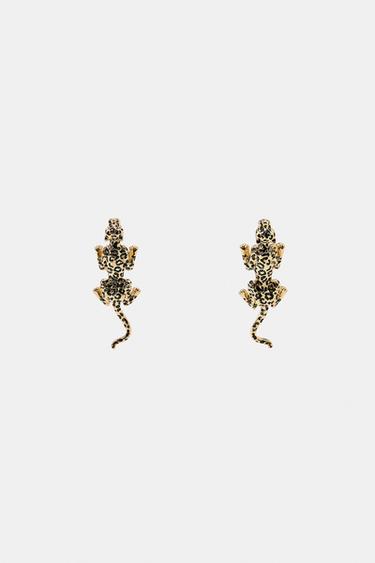 EMBOSSED ANIMAL EARRINGS - Leopard by Zara - Image 0