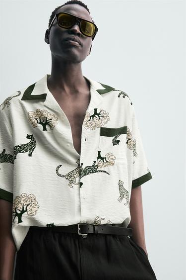 CHEMISE À IMPRIMÉ ANIMALIER - Écru / Vert de Zara - Image 4