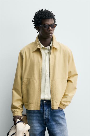 PAMUT-LYOCELL REGULAR FIT DZSEKI – Világossárga a ZARA-tól