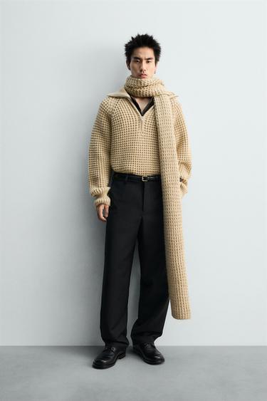 СВЕТР З ВАФЕЛЬНОЮ СТРУКТУРОЮ — LIMITED EDITION - Сіровато-бежевий колір Zara - Зображення 0