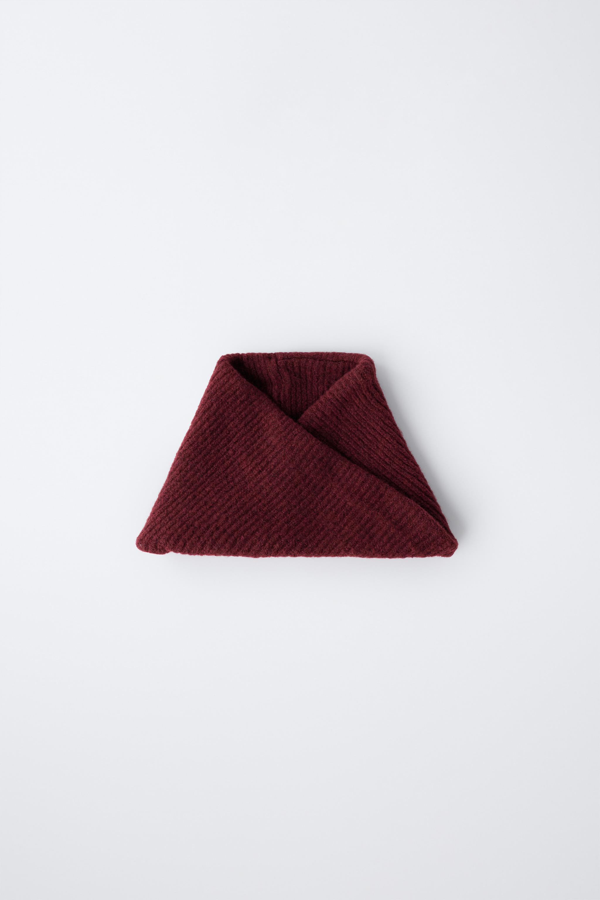 CROSSOVER KNIT NECK WARMER - Burgundy | ZARA United States