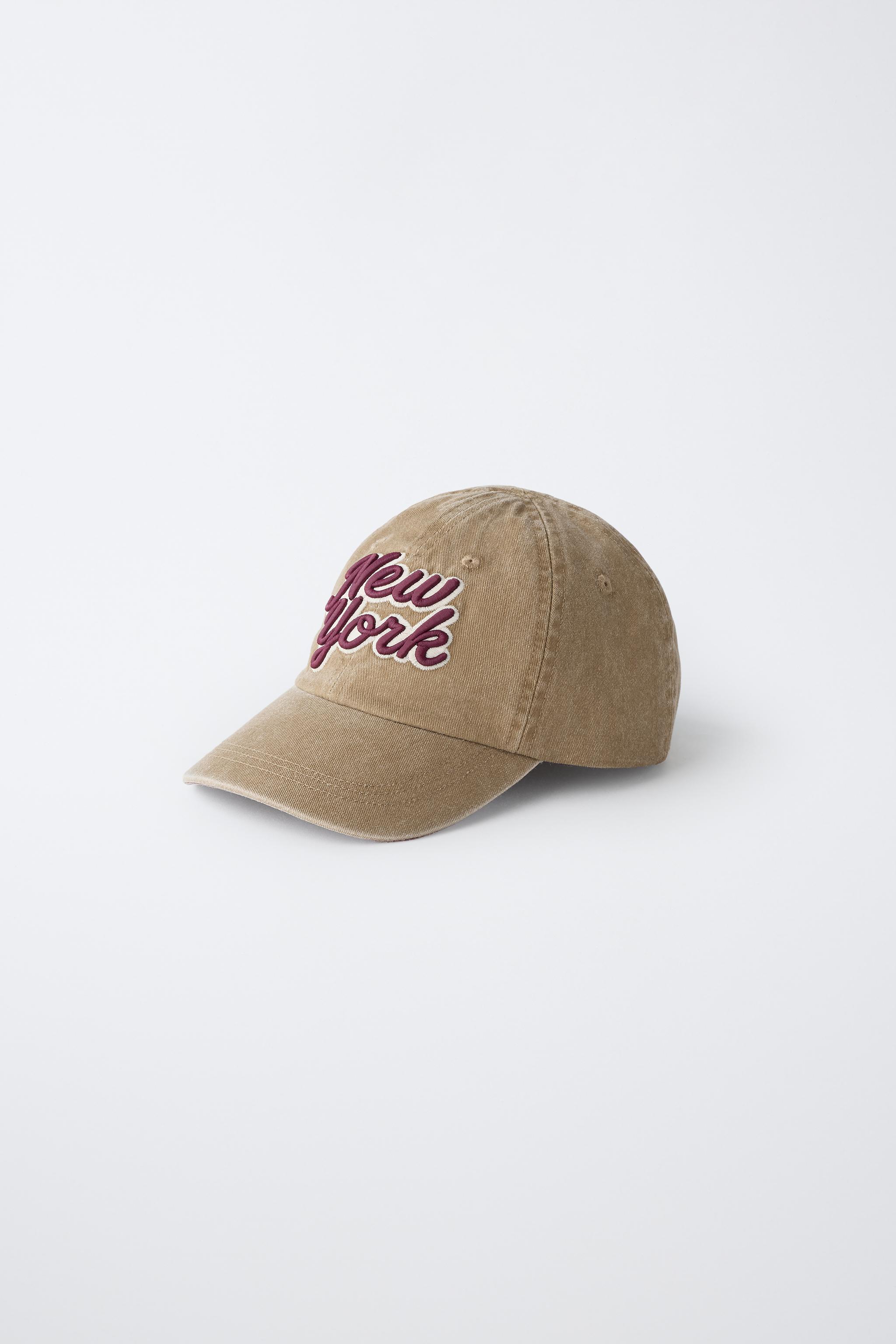 NEW YORK TEXT VARSITY CAP — Dark camel