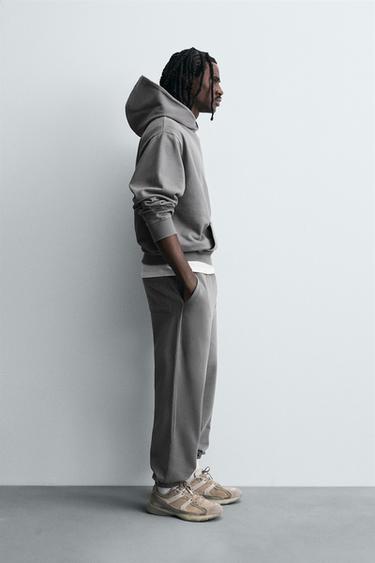 CALÇA JOGGER WIDE FIT - Cinza-antracito da Zara