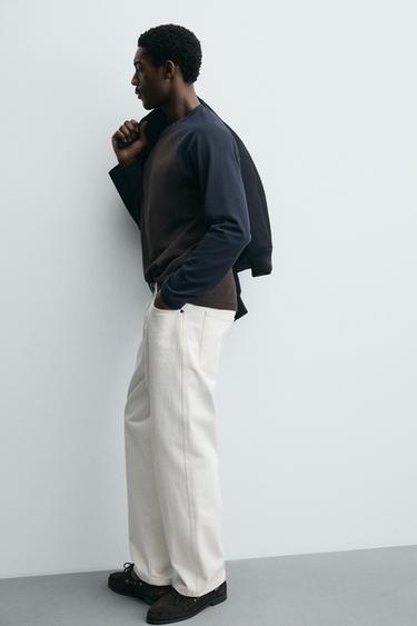 T-SHIRT COLOR BLOCK À MANCHES RAGLAN - Marron-Bleu de Zara - Image 5