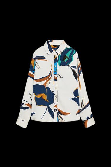 SATINHEMD MIT BLUMENPRINT - Bunt von Zara - Bild 0