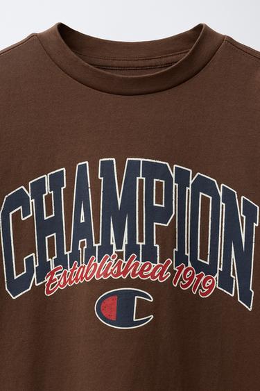 T-SHIRT IMPRIMÉ LOGO CHAMPION ® X ZARA - Marron de Zara - Image 2