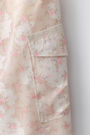 FLORAL PRINT CARGO TROUSERS - Pink by Zara - Image 3