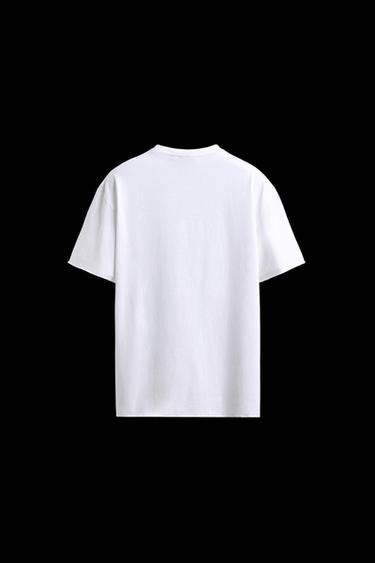 Zara LIGHTWEIGHT T-SHIRT WITH IRREGULAR FINISH - White