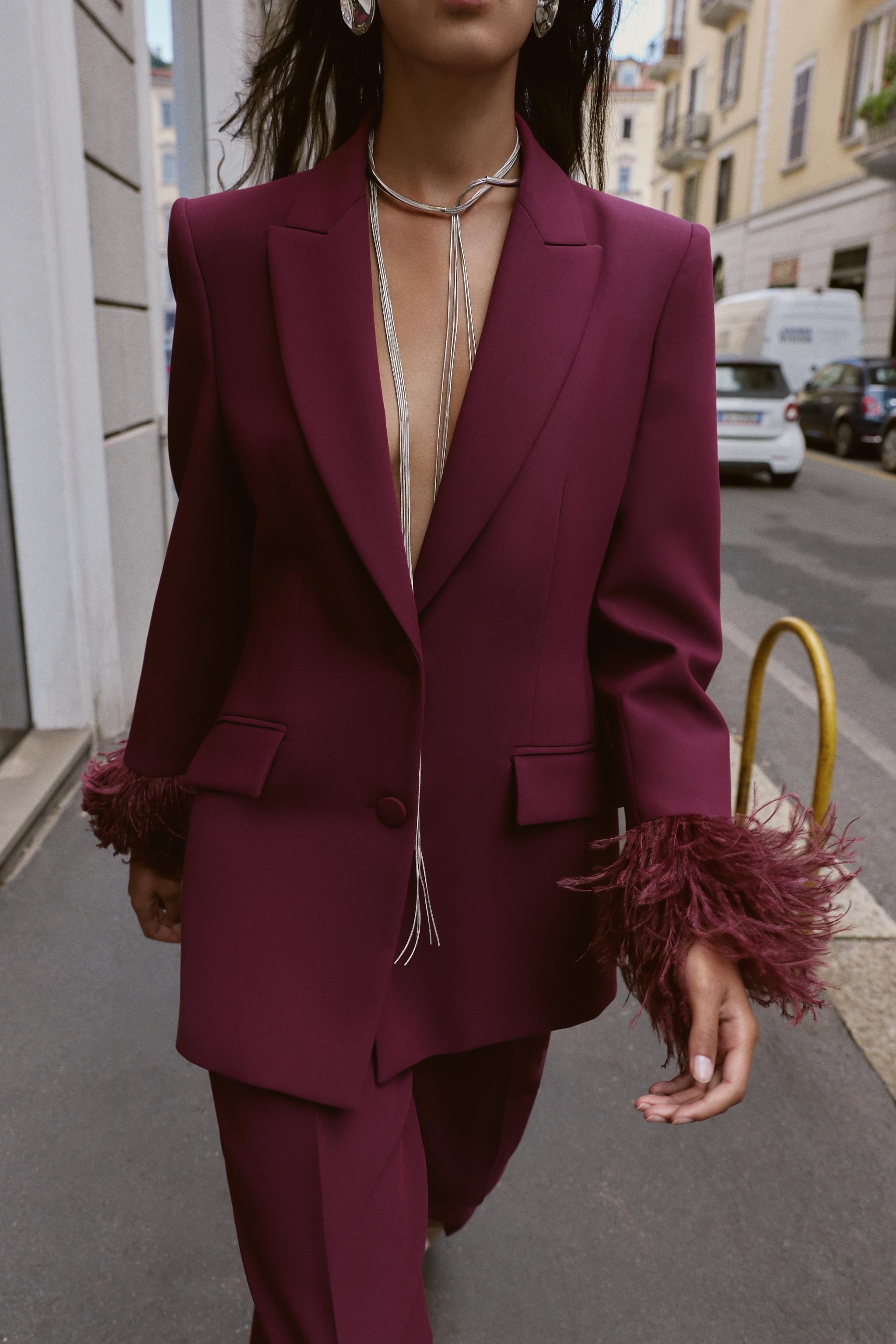 ZARA バーガンディ シングルブレスト スーツジャケットパンツ　セット スーツブレザー＆パンツセット | ZARA Japan / 日本
