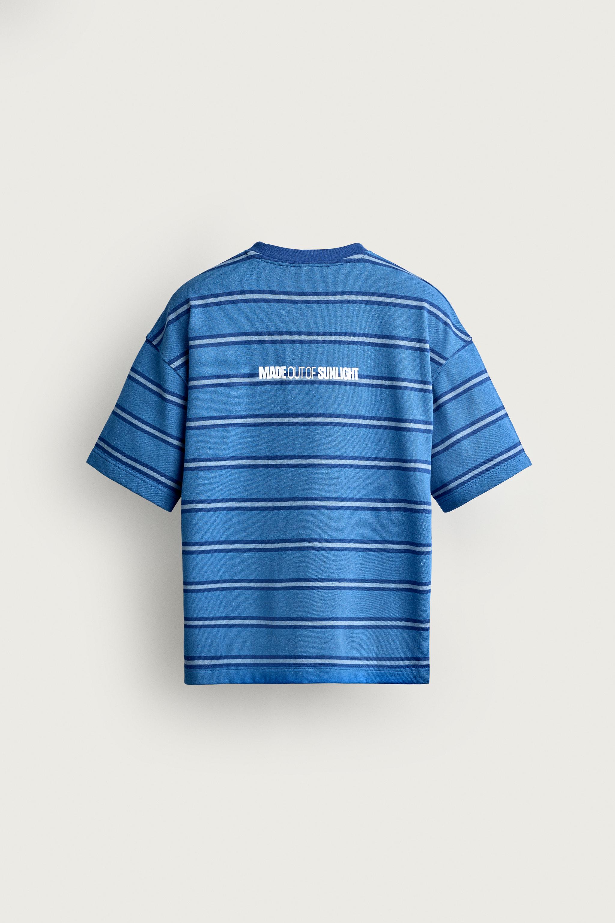 STRIPED JACQUARD EMBROIDERED T-SHIRT