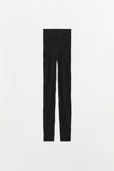 LEGGING SANS COUTURE EN DENTELLE - Noir de Zara - Image 4