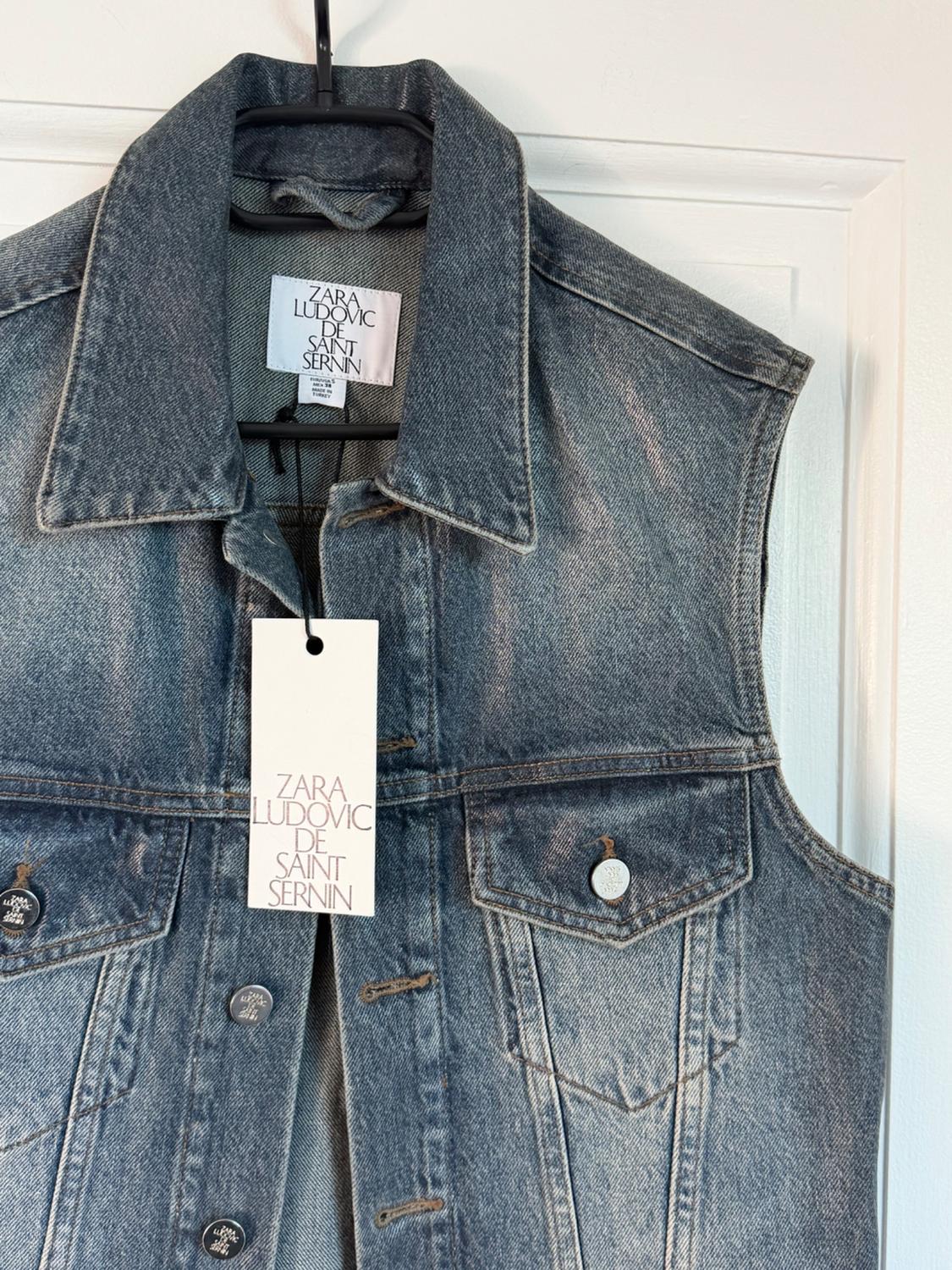 VESTE DENIM JEAN SANS MANCHES ZARA LUDOVIC DE SAINT SERNIN - Image 2