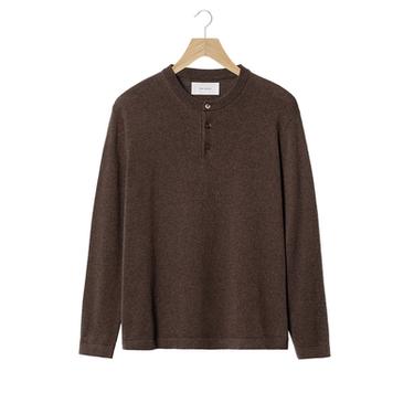 PULL COL TUNISIEN MÉLANGE COTON - Chocolat de Zara