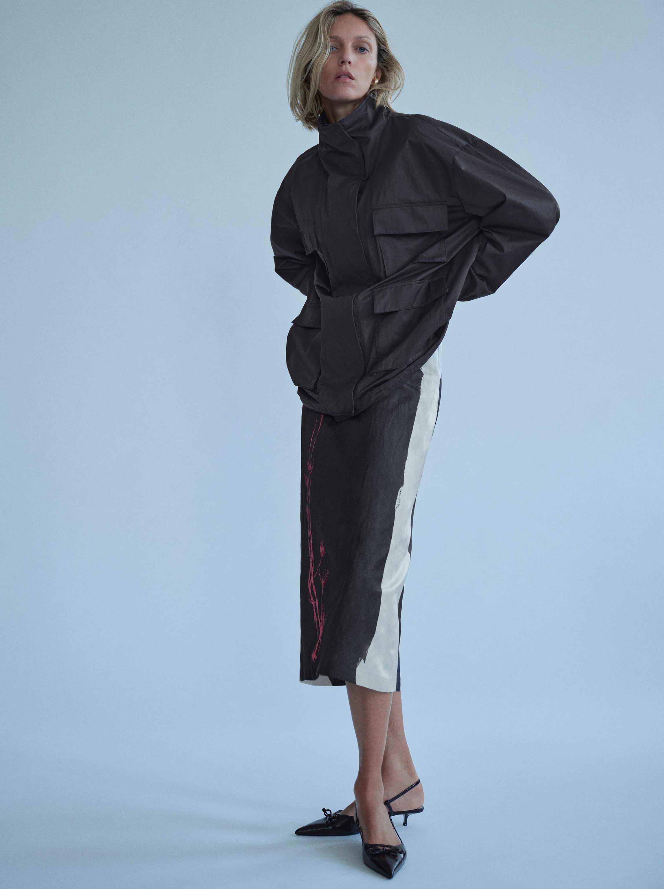 Zw Collection Printed Midi Skirt by Zara