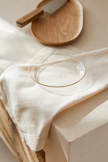 BOROSILICATE GLASS SIDE PLATE WITH RIM - Gold by Zara - Image 5