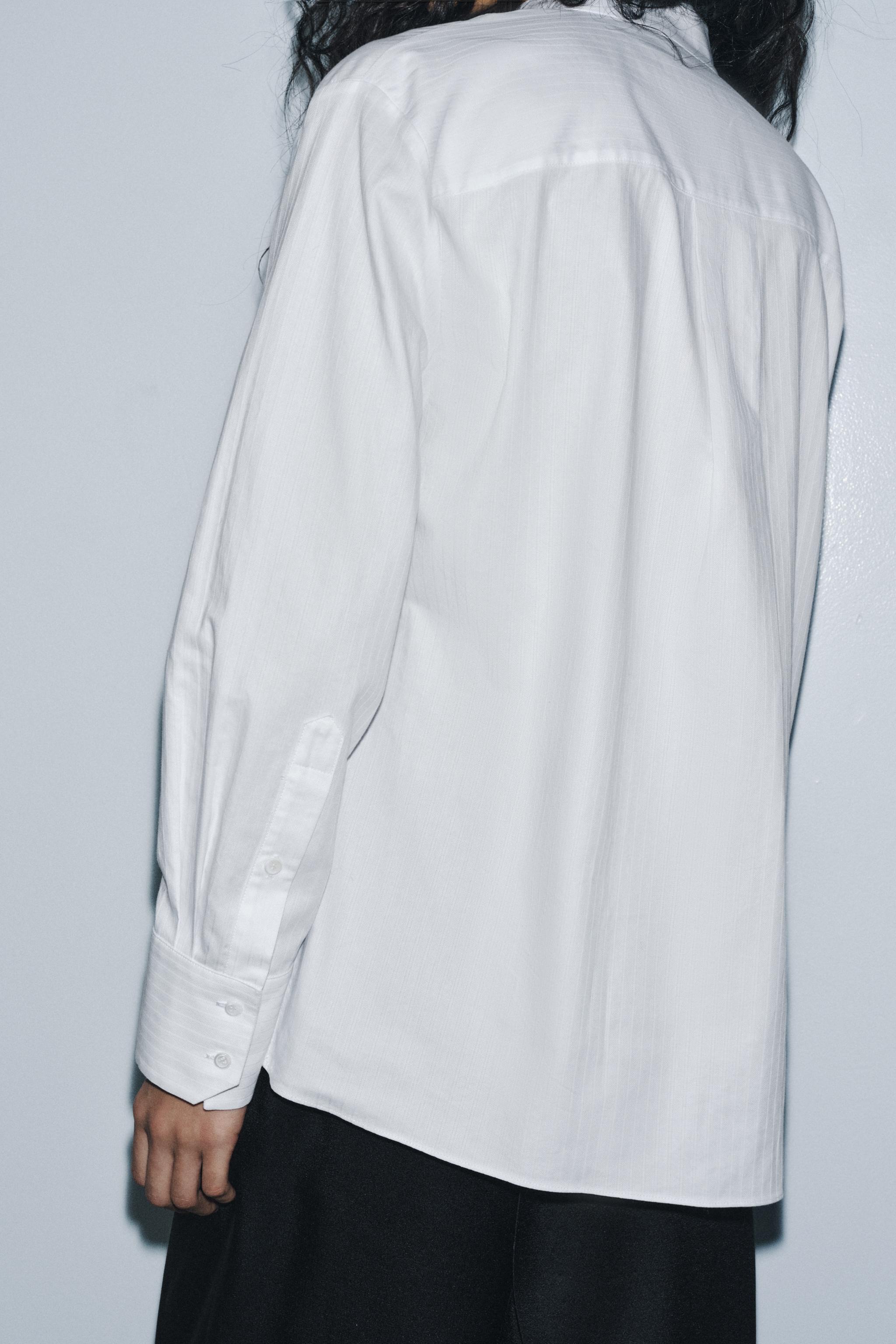 ZARA シャツ ZW COLLECTION BIB-FRONT POPLIN SHIRT - White | ZARA United States