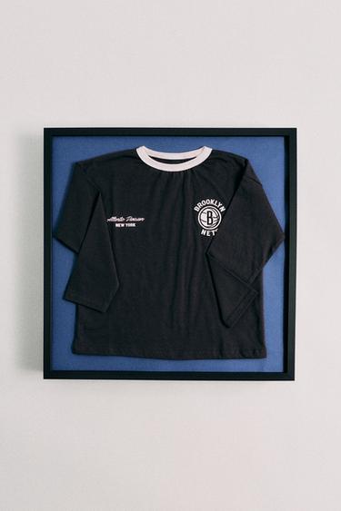 T-SHIRT IMPRIMÉ BROOKLYN NETS NBA - Anthracite foncé de Zara